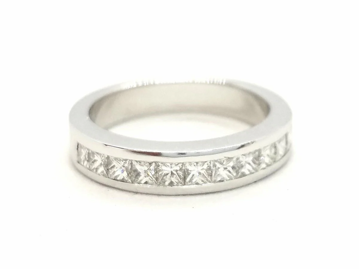 Bague Demi alliance Or blanc Diamant - Image 11