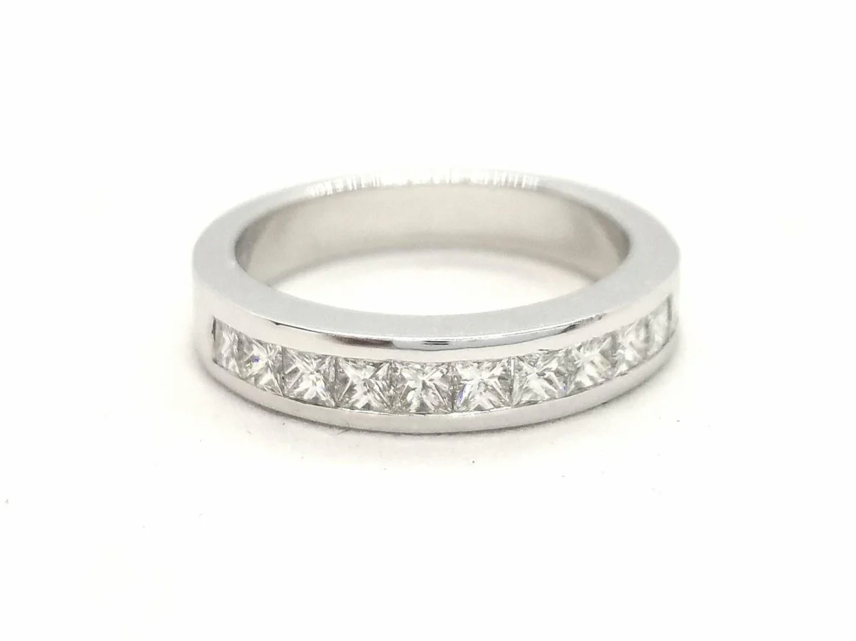 Bague Demi alliance Or blanc Diamant - Image 12