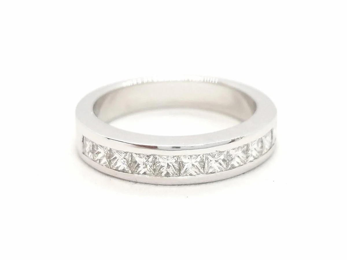 Bague Demi alliance Or blanc Diamant - Image 13