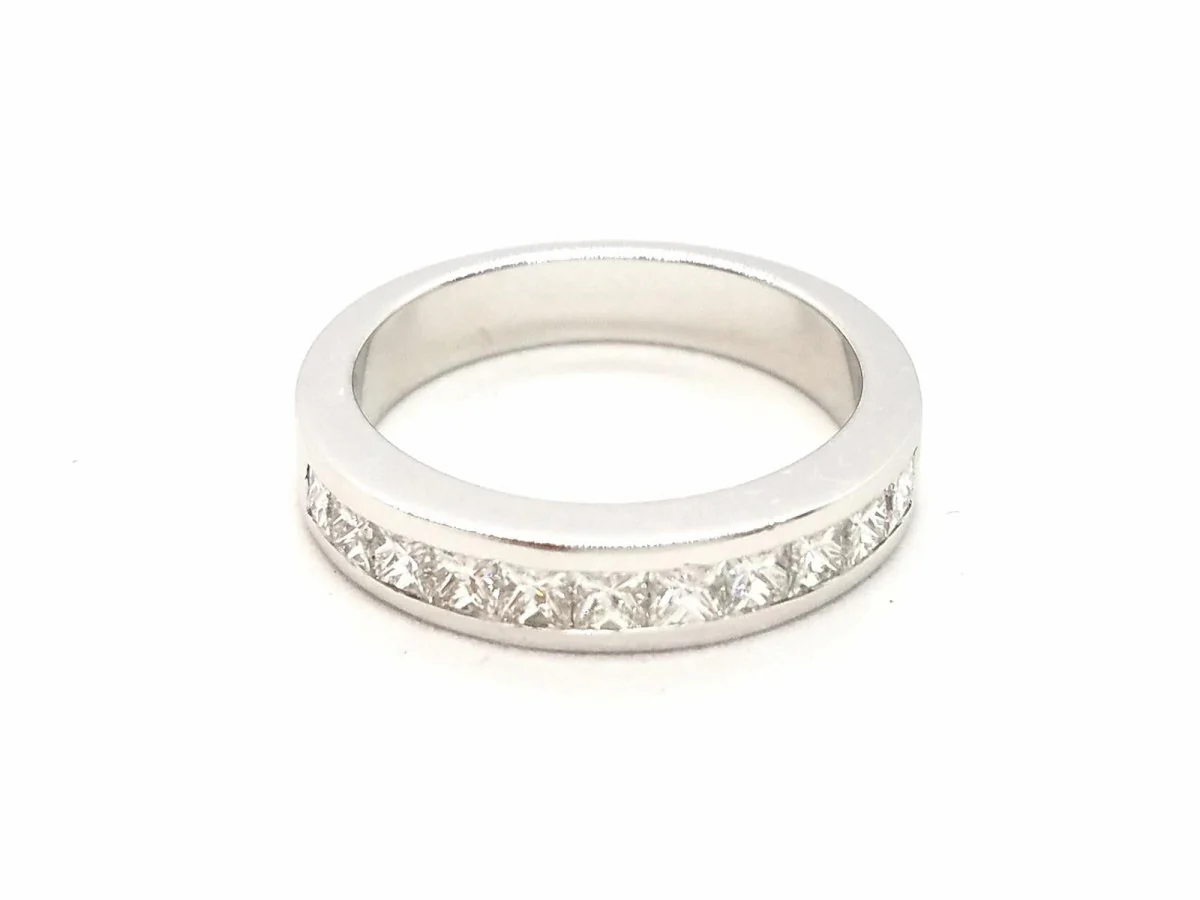 Bague Demi alliance Or blanc Diamant - Image 2