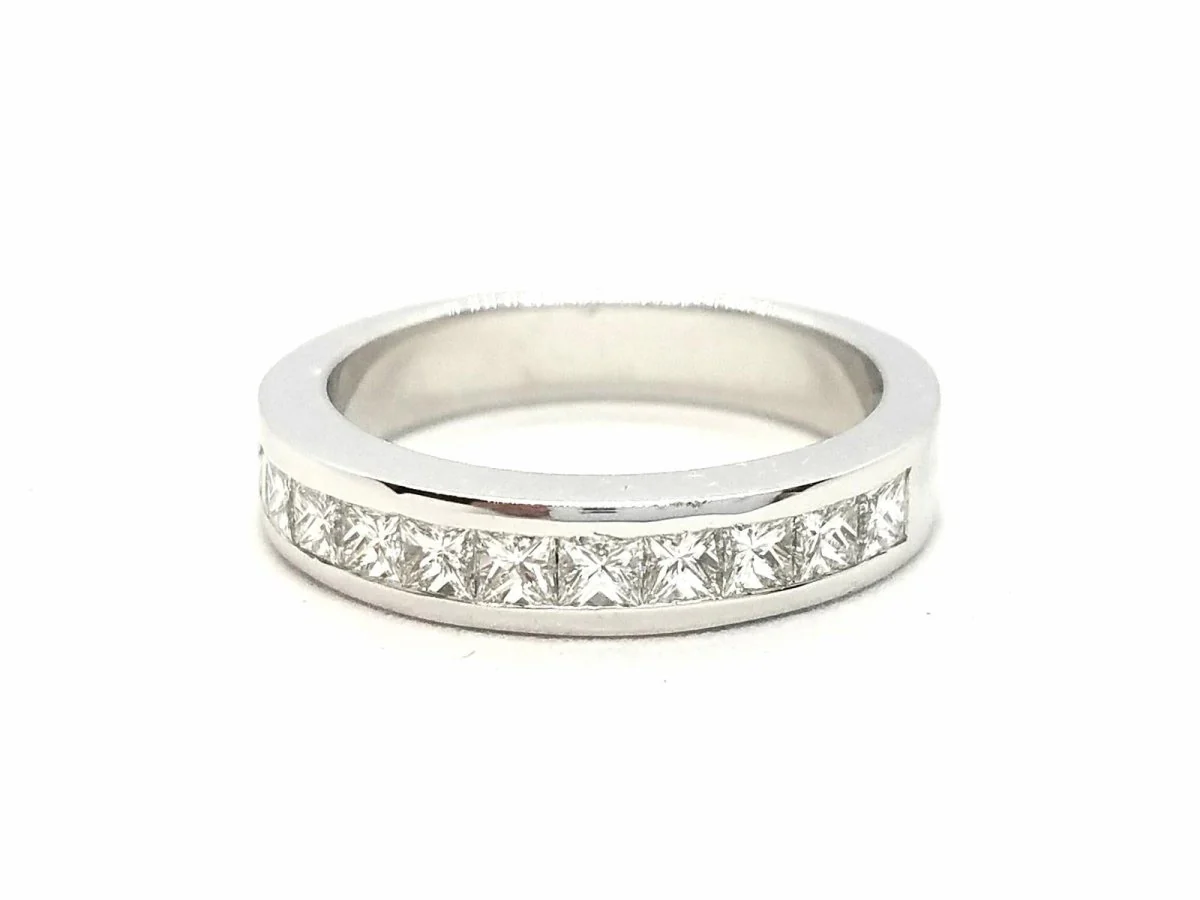 Bague Demi alliance Or blanc Diamant - Image 3