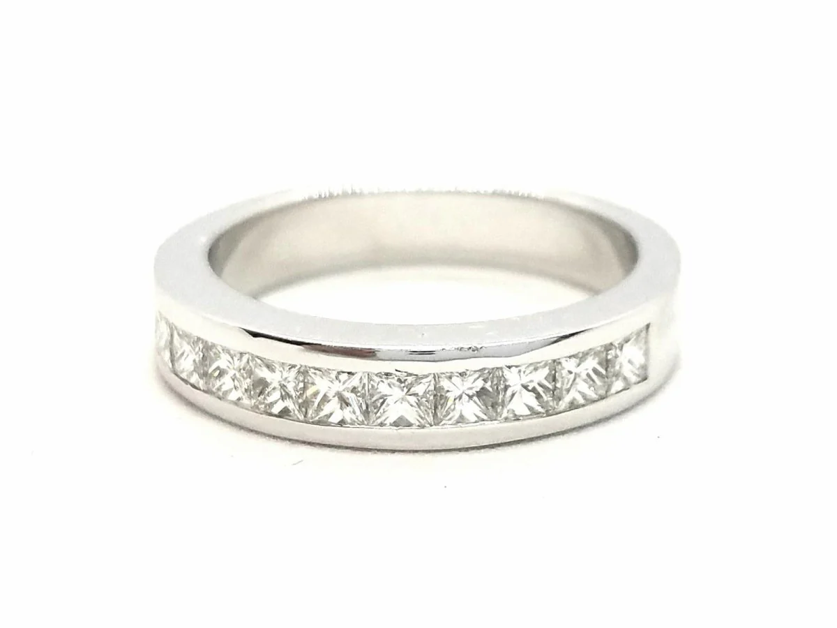 Bague Demi alliance Or blanc Diamant - Image 4