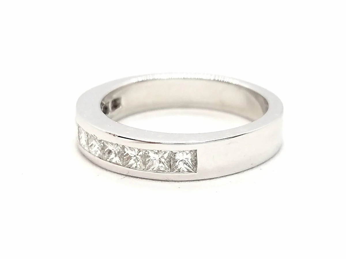 Bague Demi alliance Or blanc Diamant - Image 5