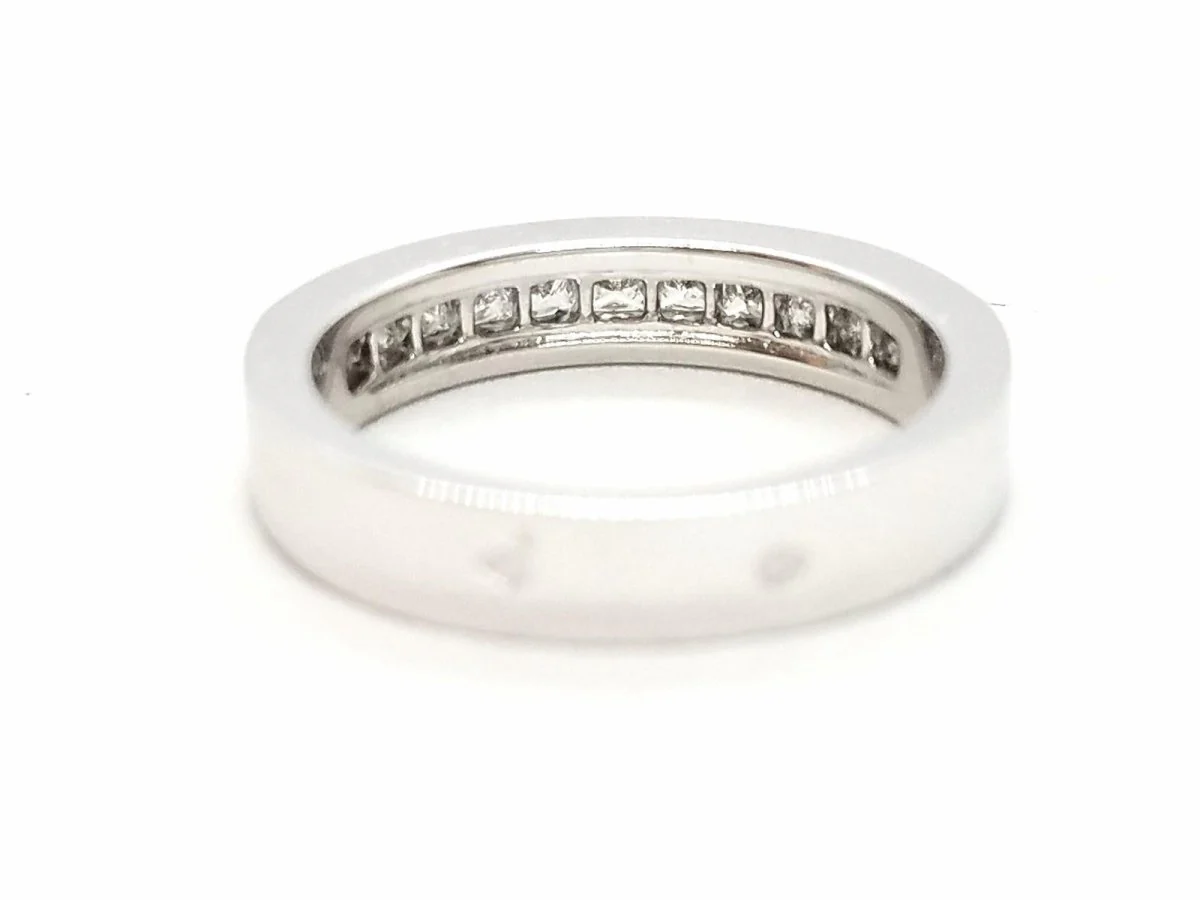 Bague Demi alliance Or blanc Diamant - Image 7