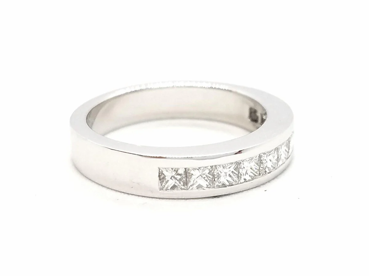Bague Demi alliance Or blanc Diamant - Image 9