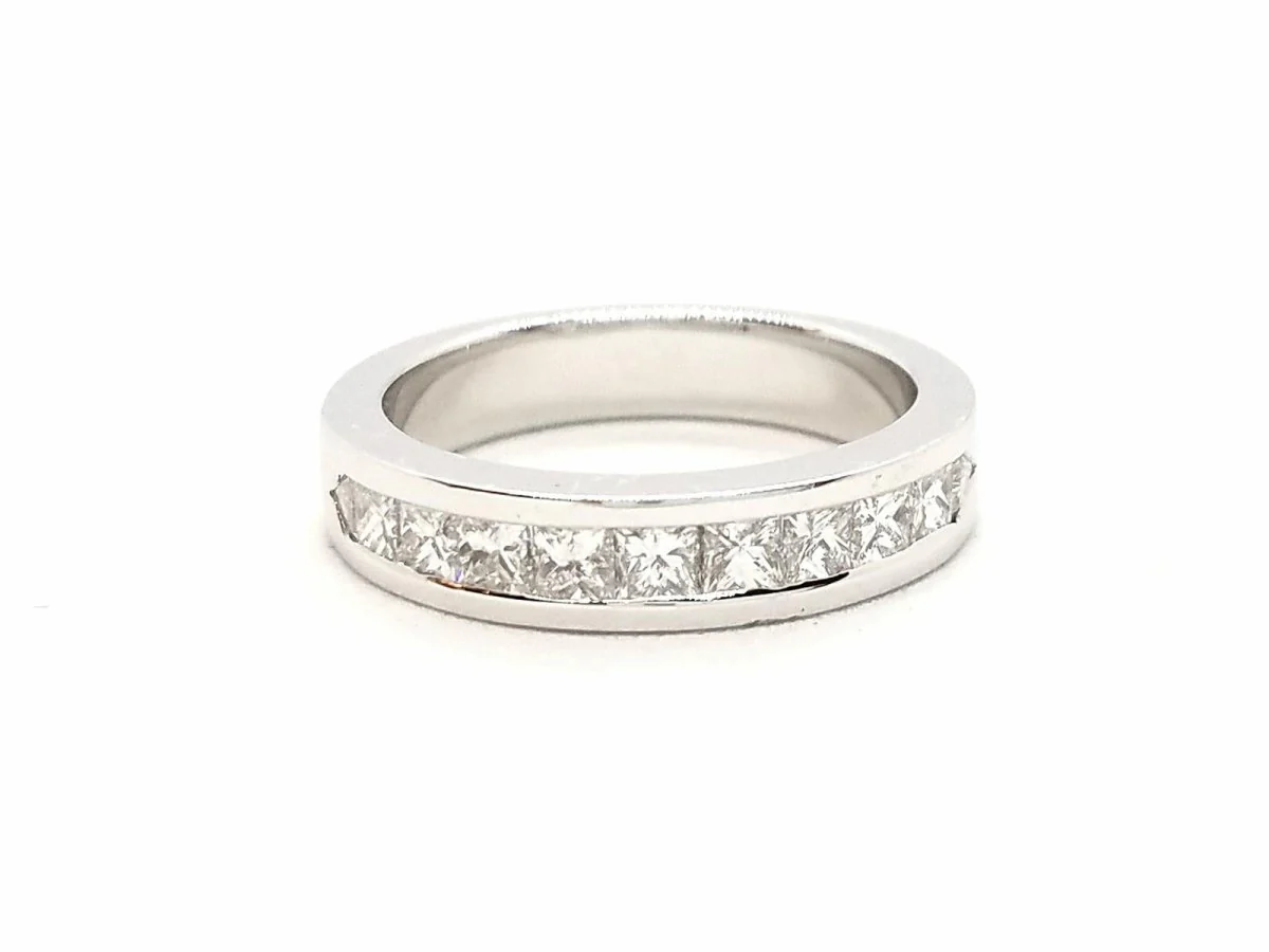 Bague Demi alliance Or blanc Diamant - Image 3