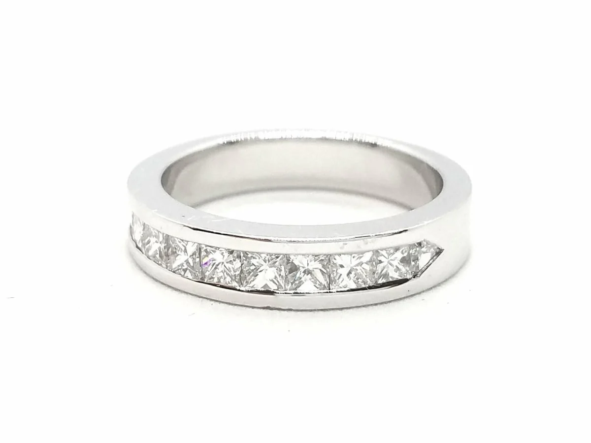 Bague Demi alliance Or blanc Diamant - Image 5