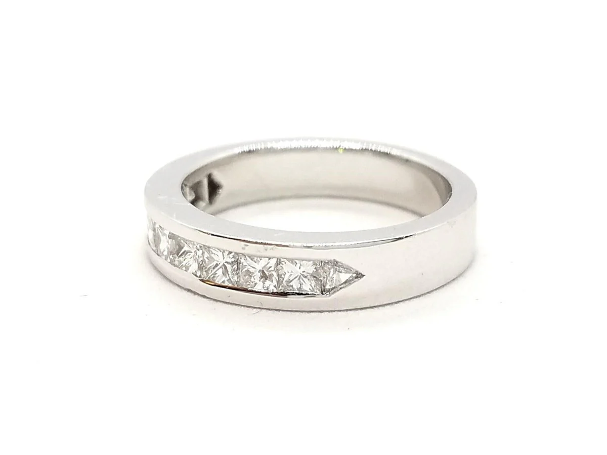 Bague Demi alliance Or blanc Diamant - Image 6