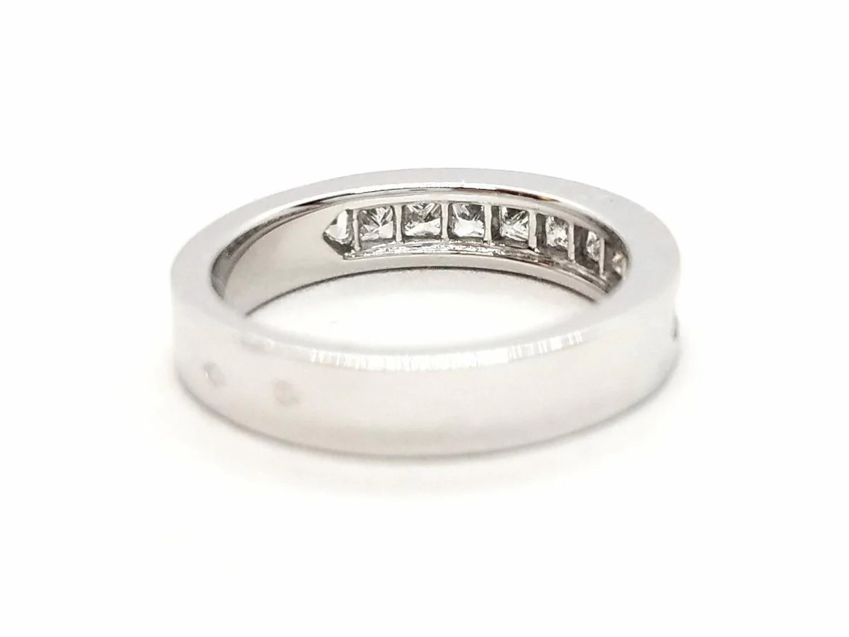 Bague Demi alliance Or blanc Diamant - Image 8