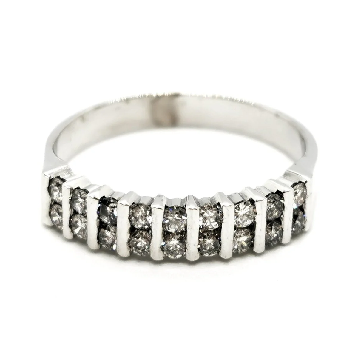 Bague Demi alliance Or blanc Diamant