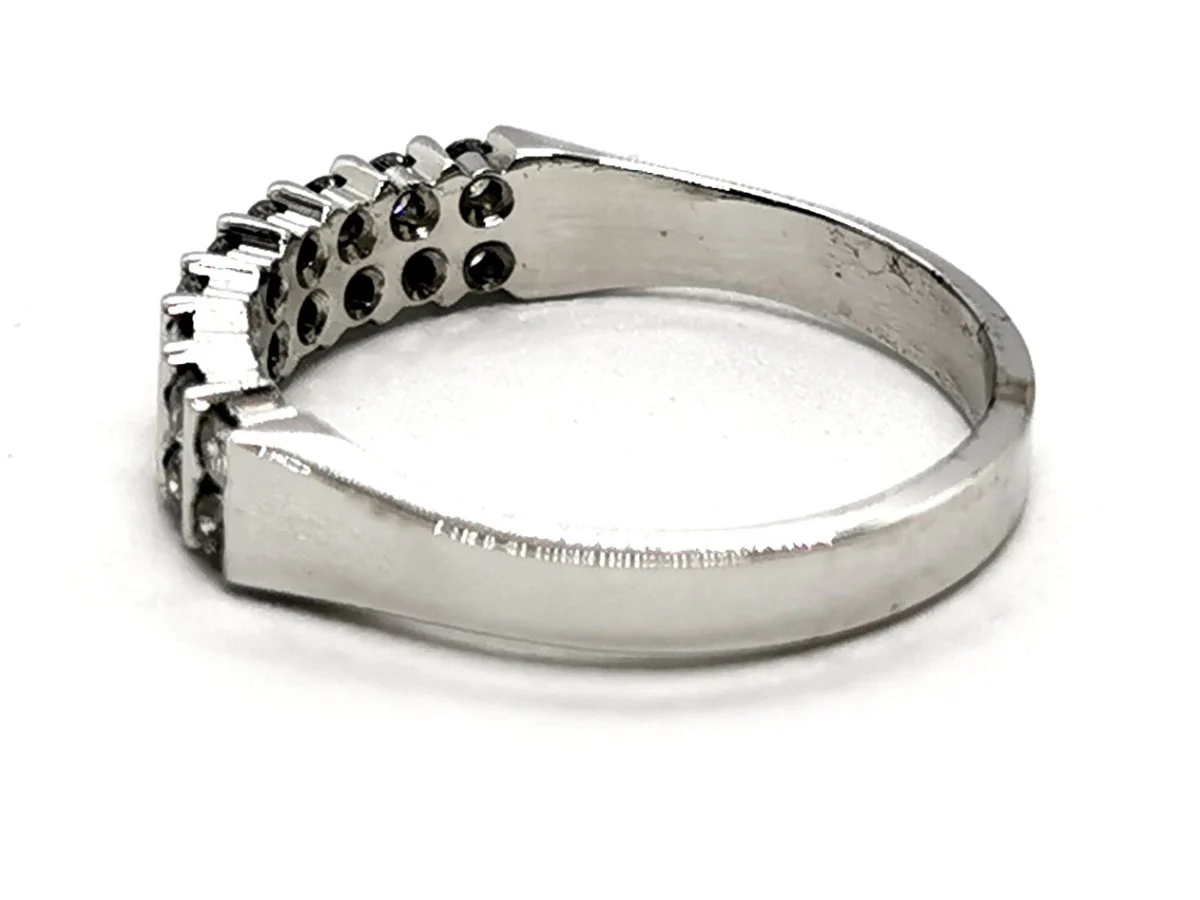 Bague Demi alliance Or blanc Diamant - Image 4