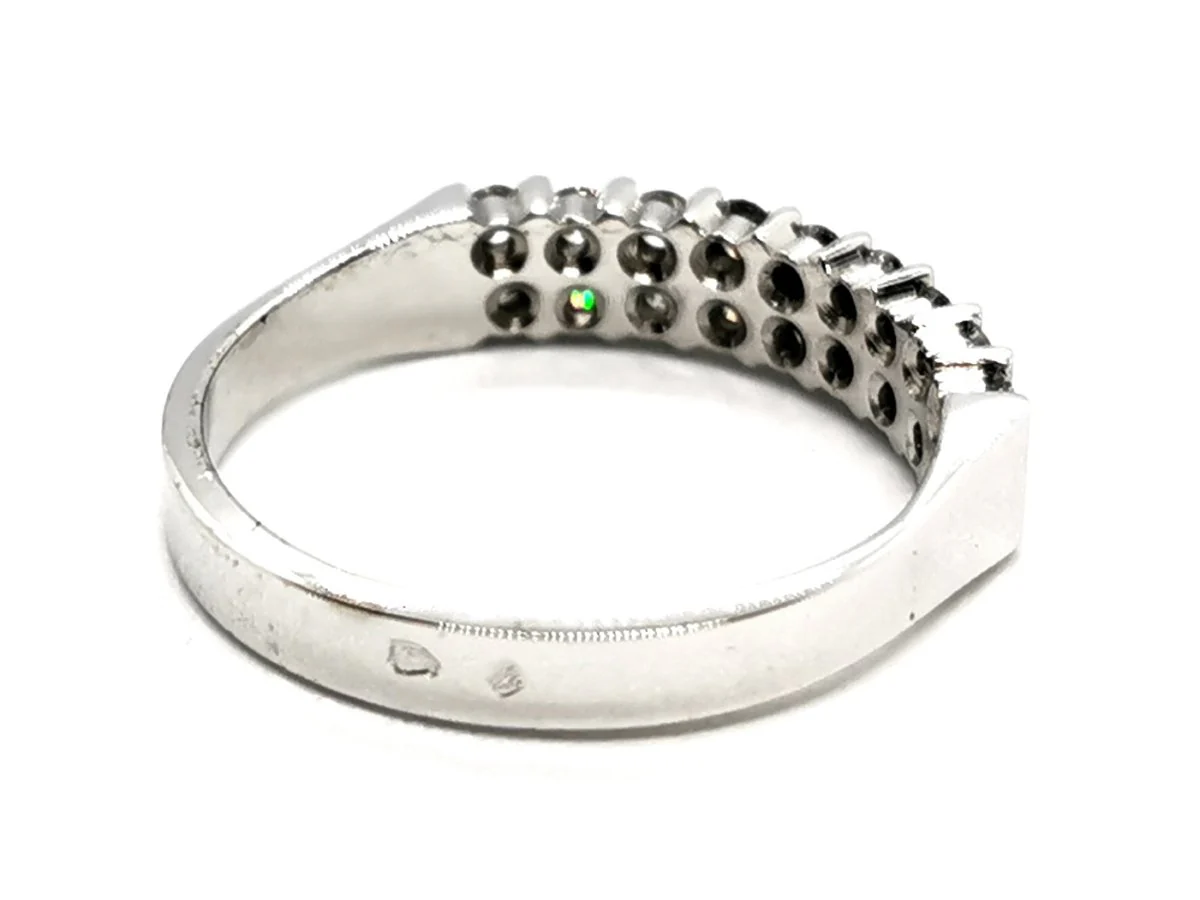 Bague Demi alliance Or blanc Diamant - Image 5