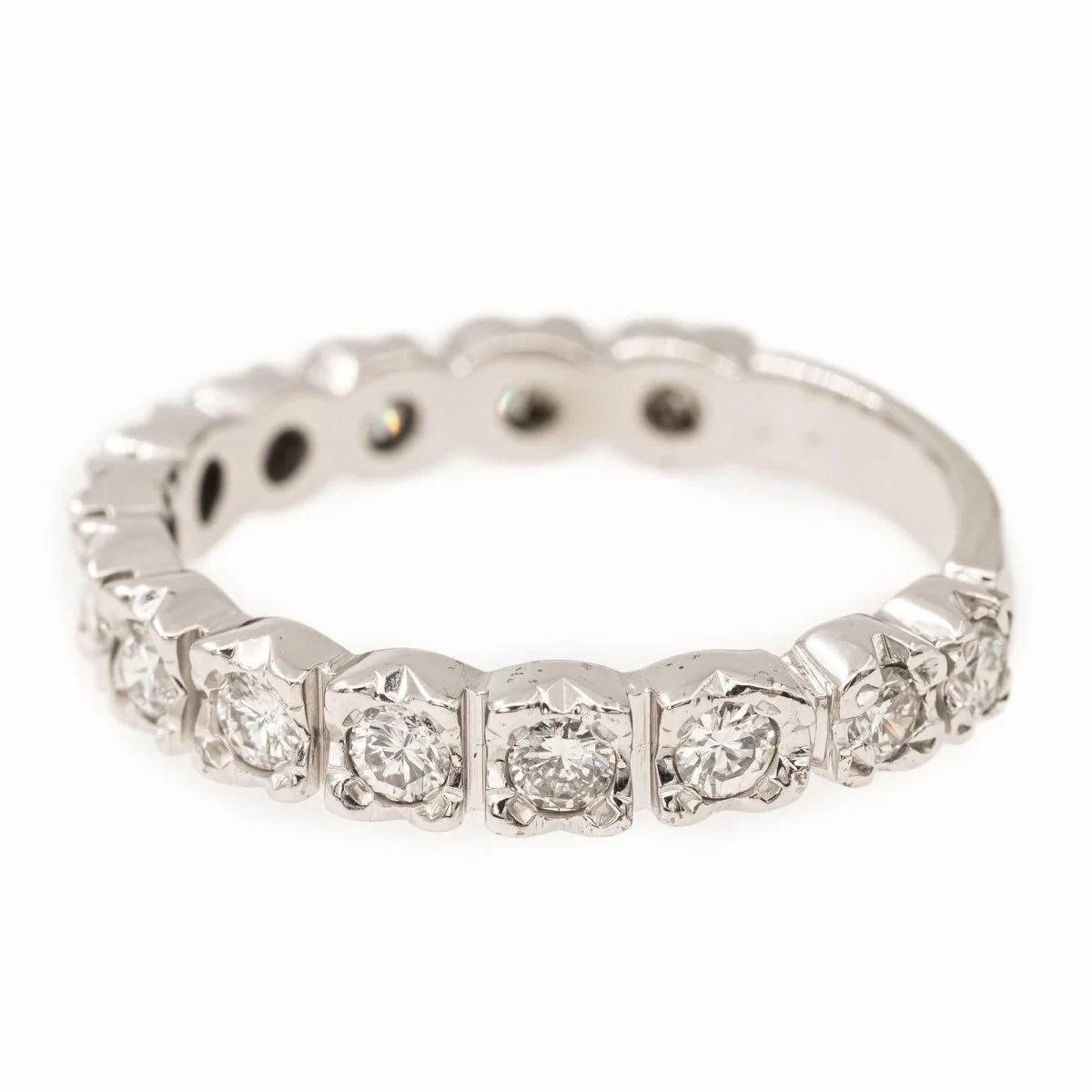 Bague Alliance en or blanc et diamants - Image 4