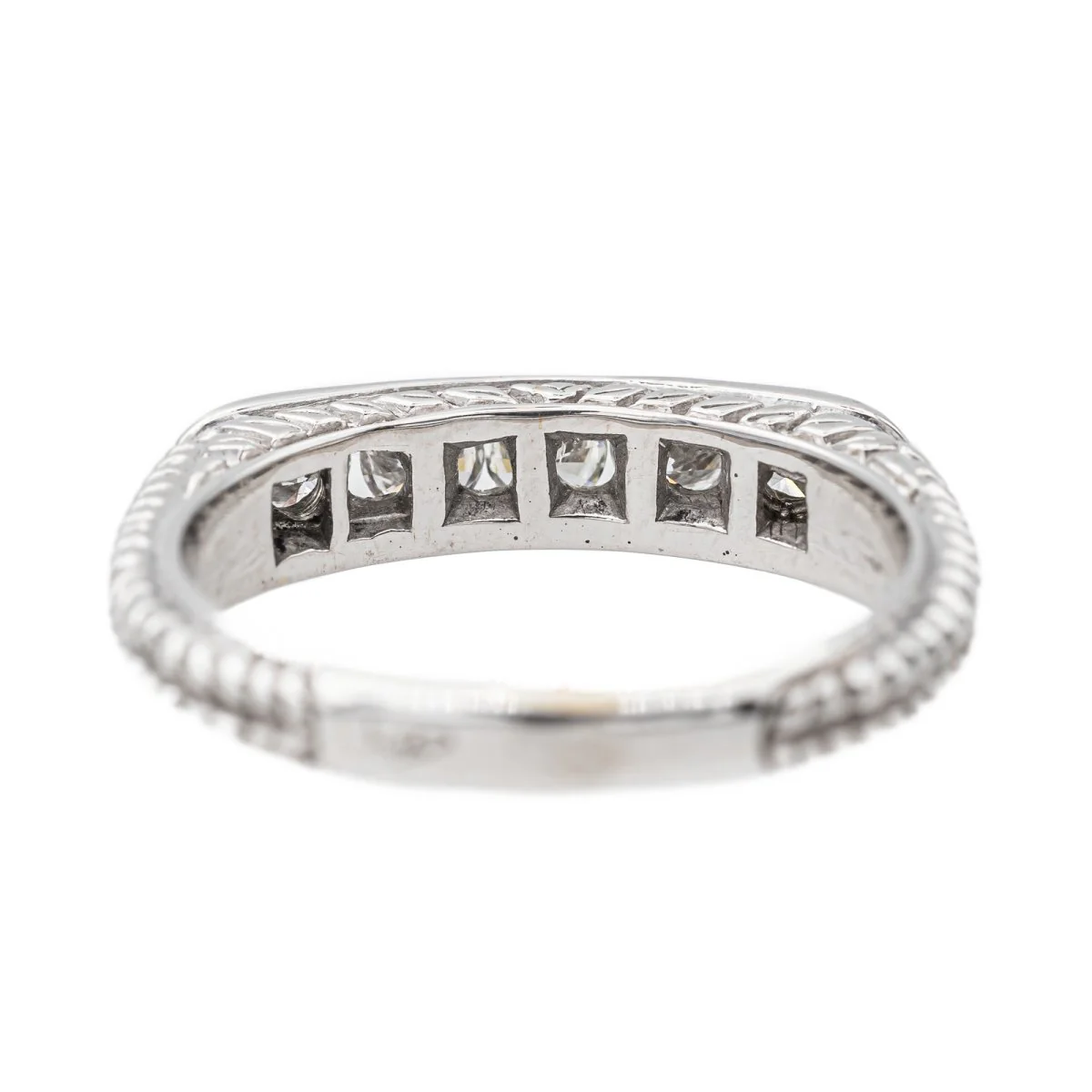 Bague Demi alliance Or blanc Diamant - Image 5