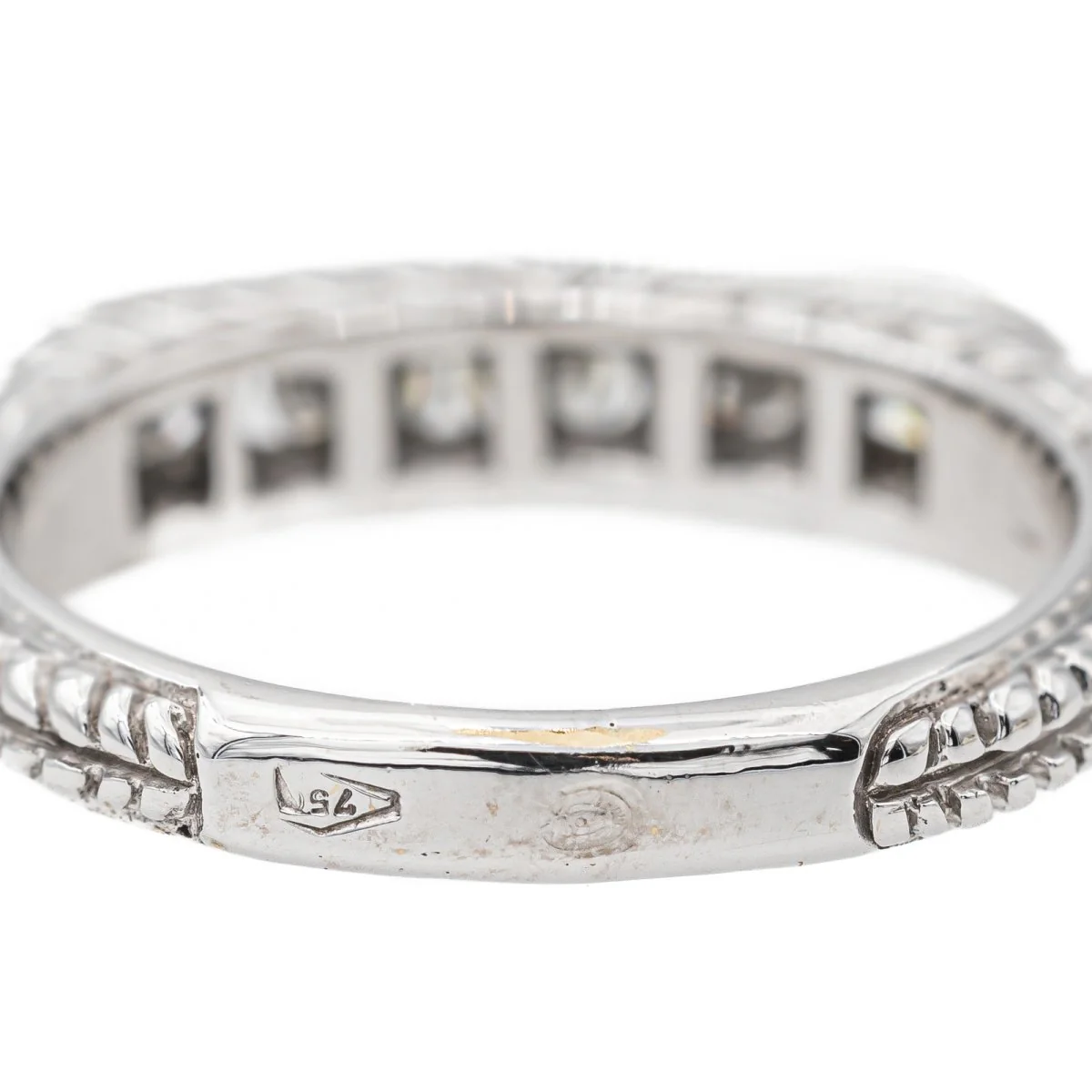 Bague Demi alliance Or blanc Diamant - Image 6