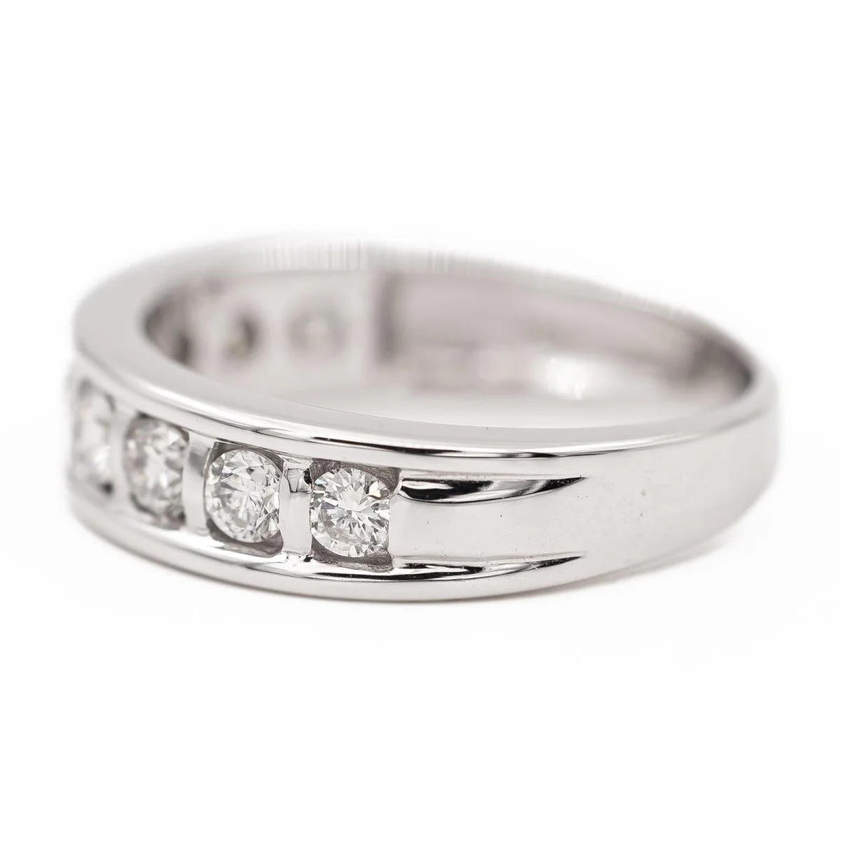 Bague demi alliance Or blanc Diamant - Image 3