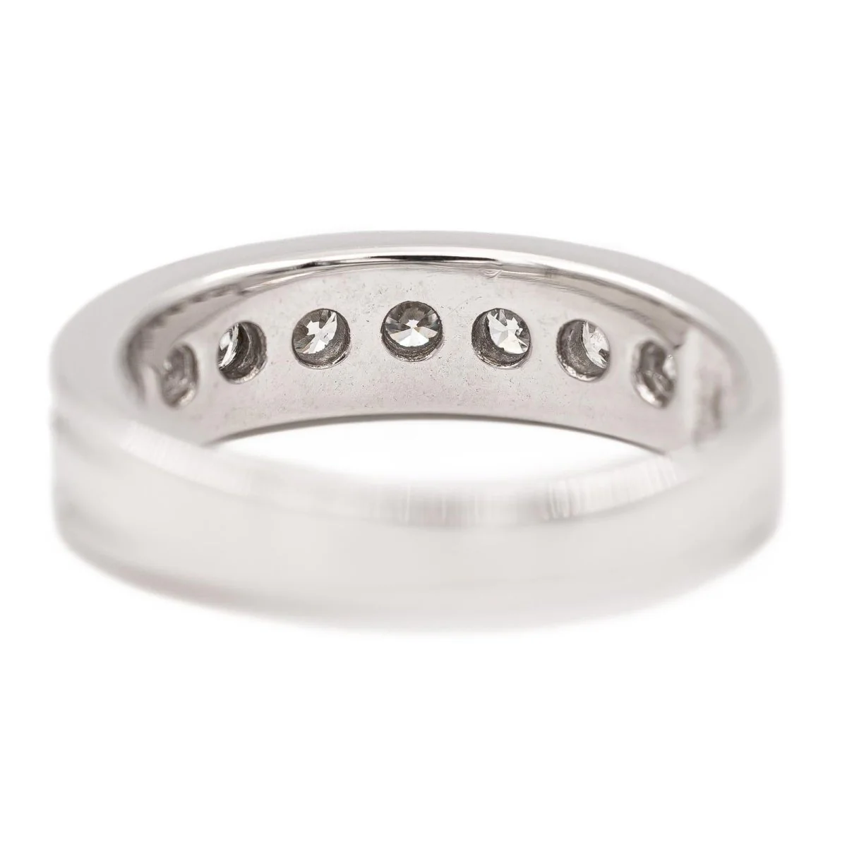 Bague demi alliance Or blanc Diamant - Image 4