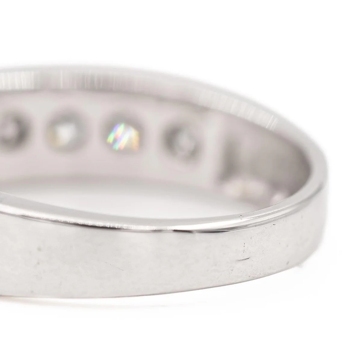 Bague demi alliance Or blanc Diamant - Image 5