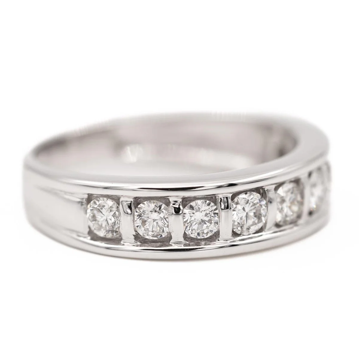 Bague demi alliance Or blanc Diamant - Image 6