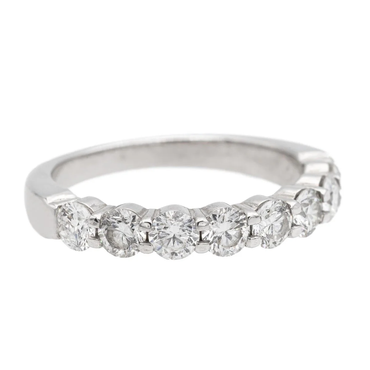 Bague Demi alliance Or blanc Diamant - Image 6