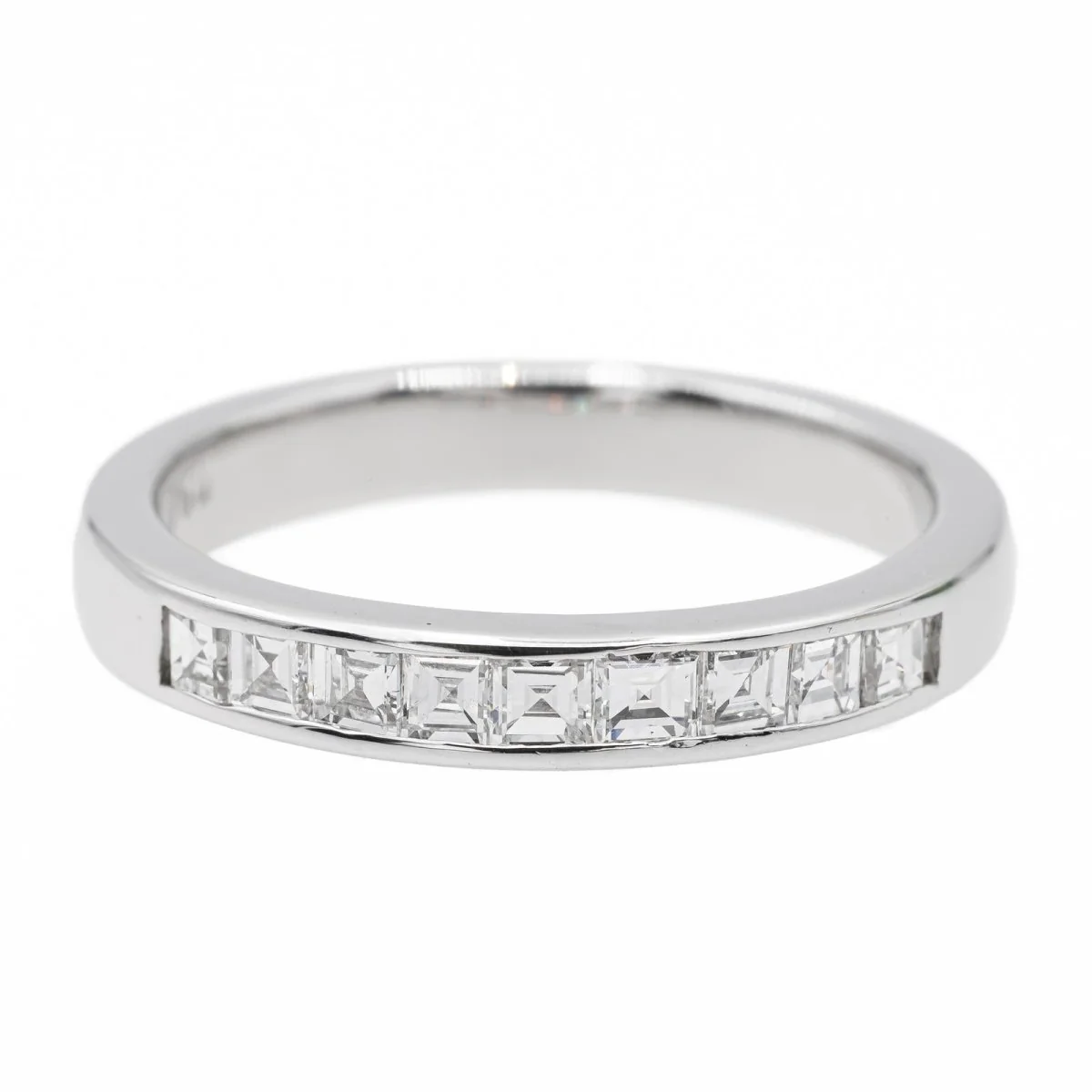 Bague Demi alliance Or blanc Diamant