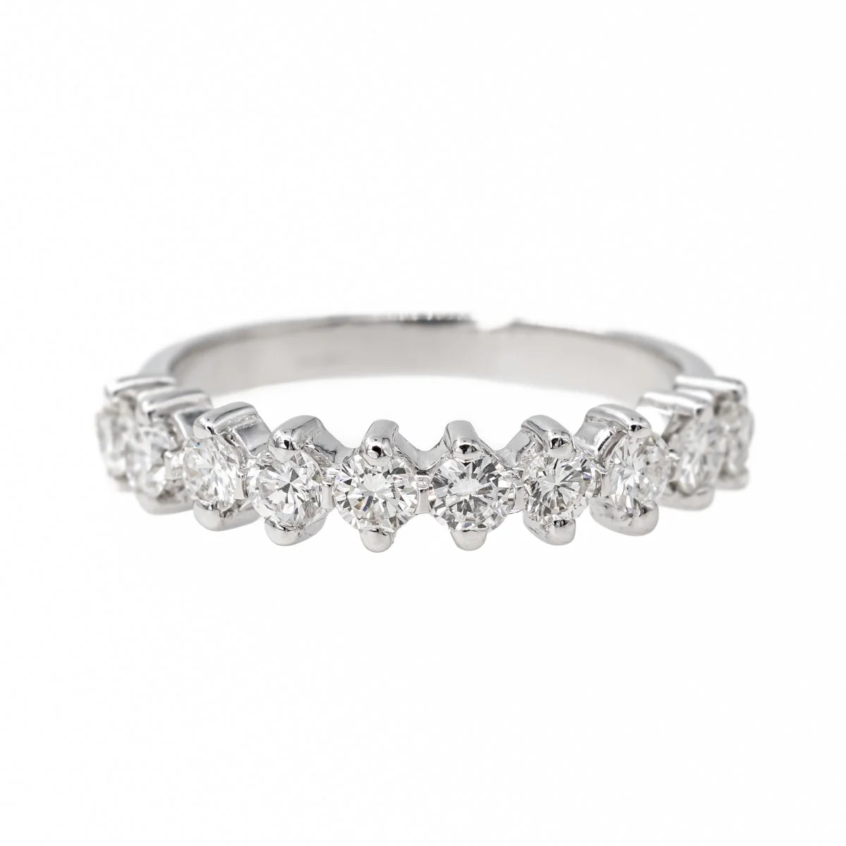Bague alliance en or blanc et diamants