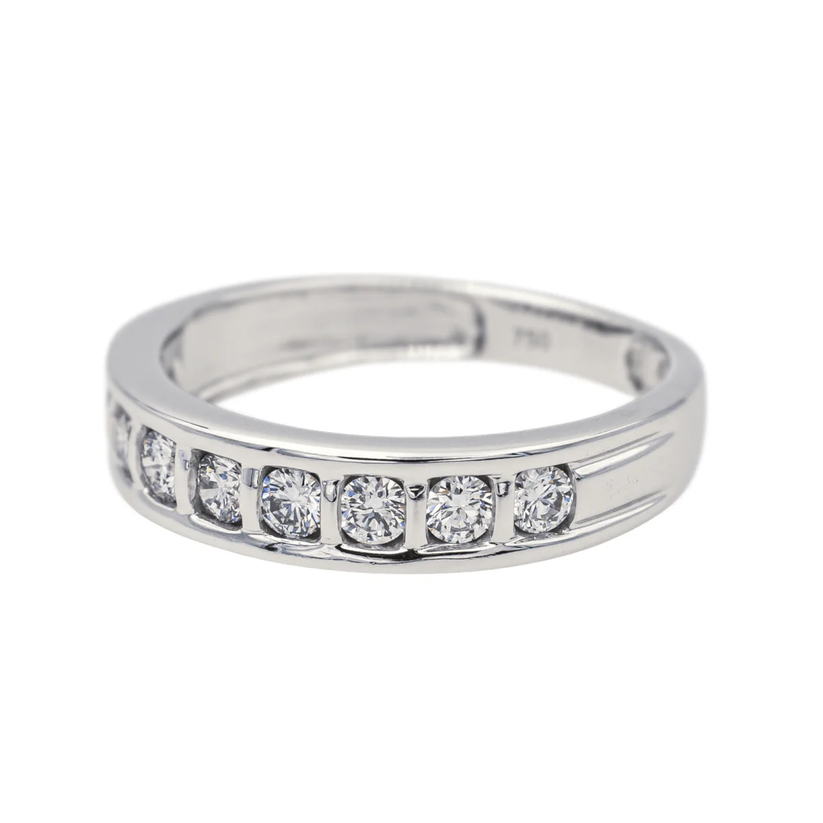 Bague Alliance en or blanc et diamants - Image 3