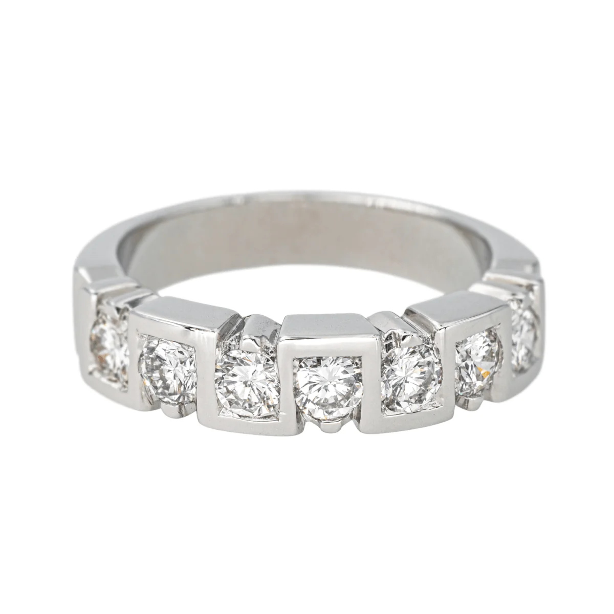 Bague Alliance en or blanc et diamants