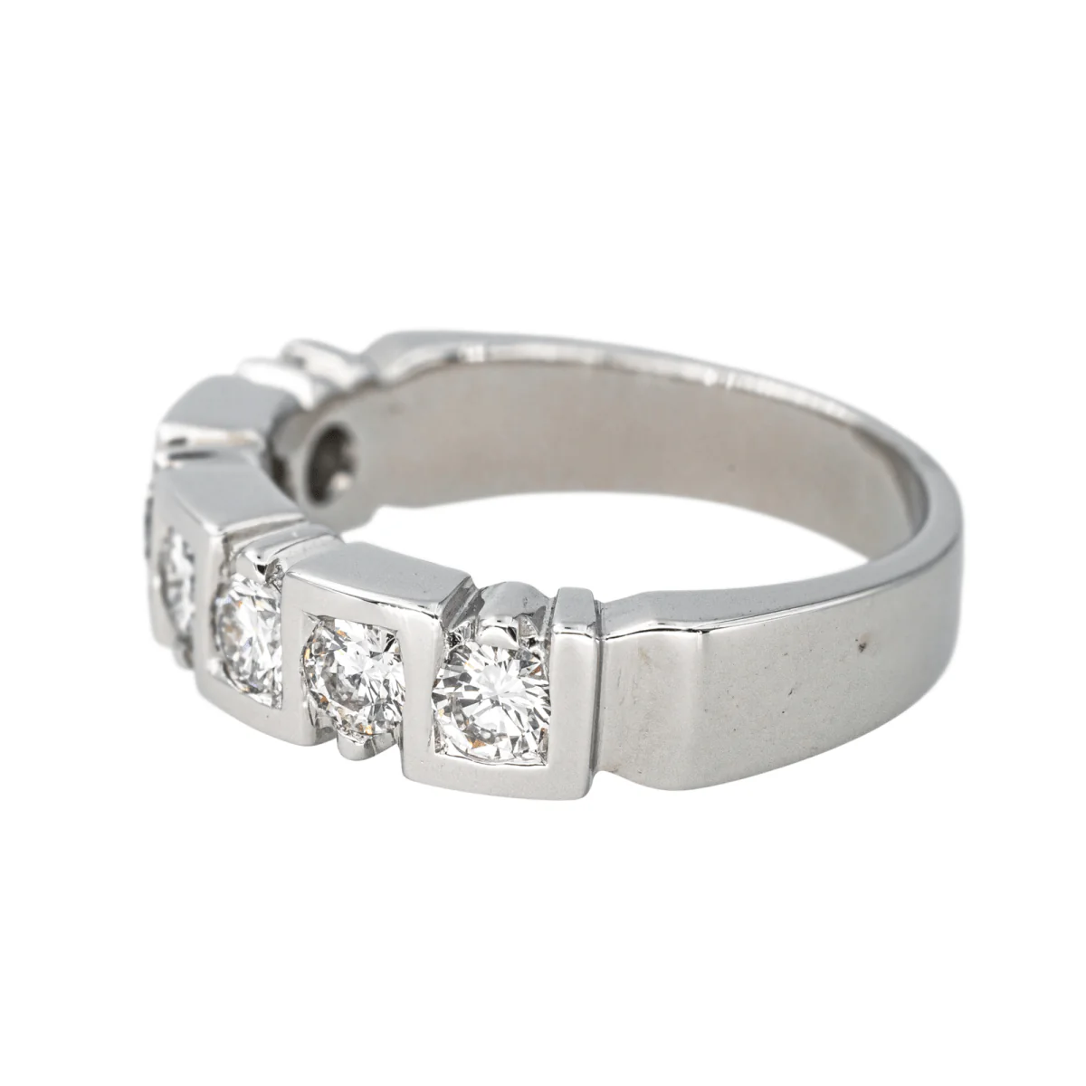Bague Alliance en or blanc et diamants - Image 4
