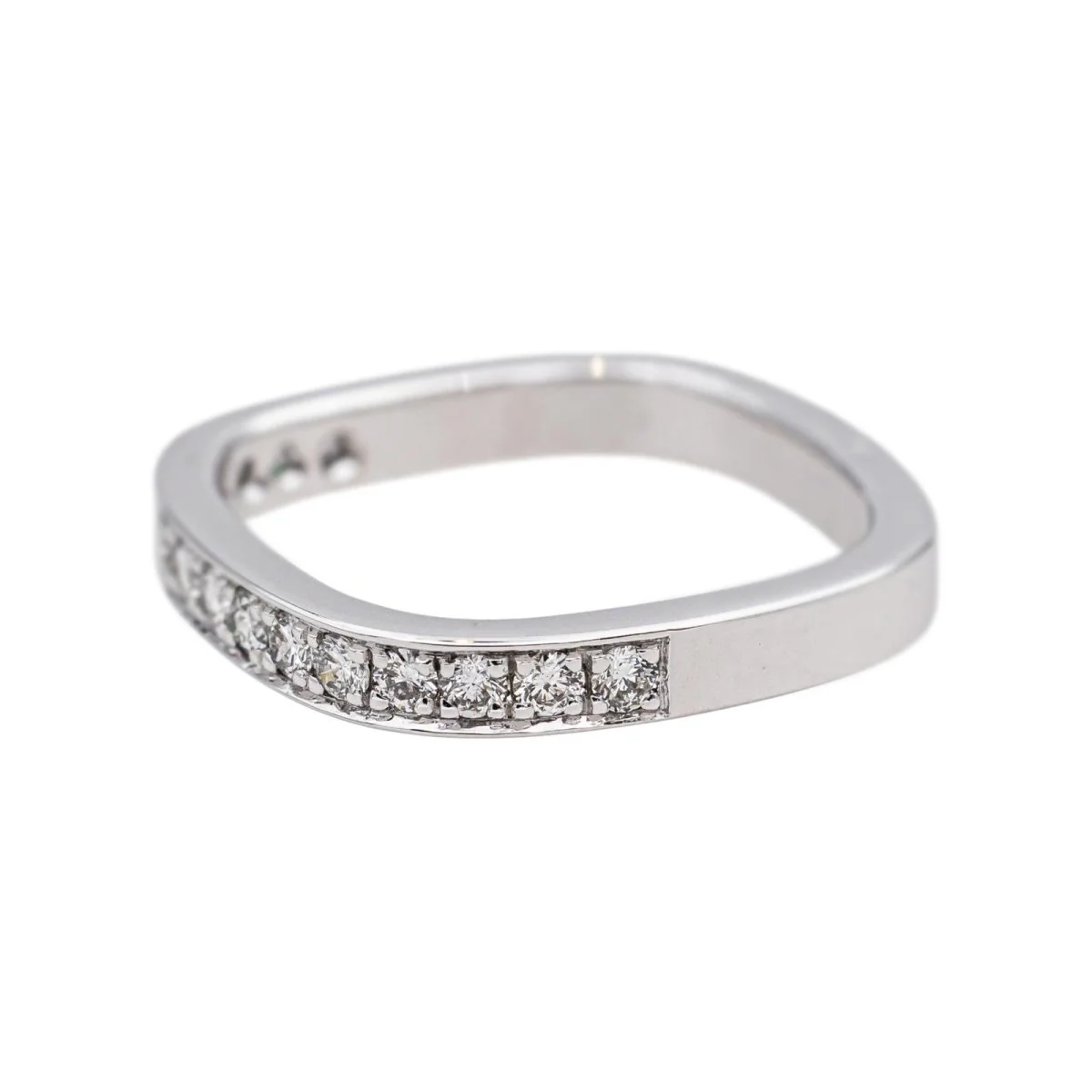 Bague Alliance en or blanc et diamants - Image 4