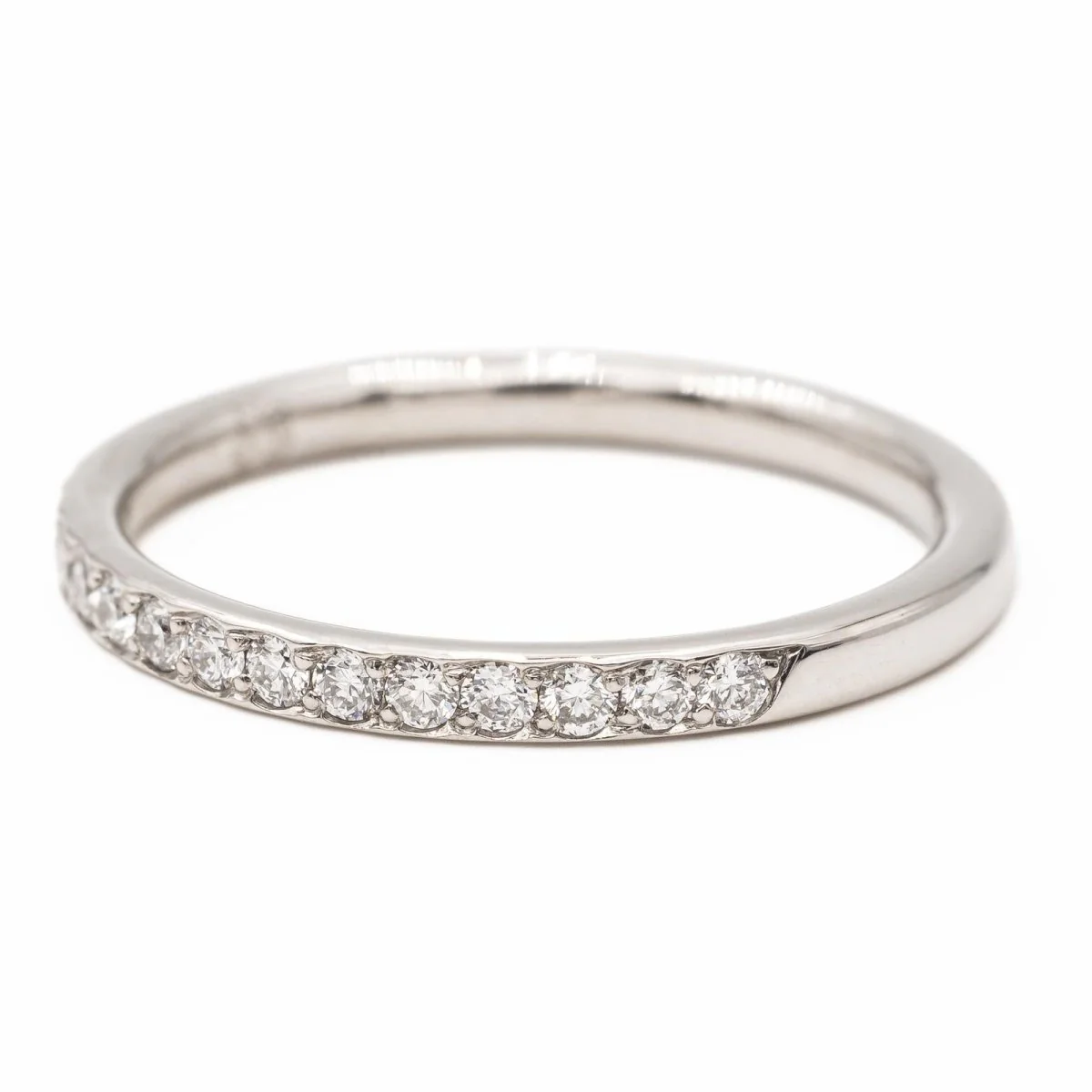 Bague Demi alliance Or blanc Diamant - Image 10