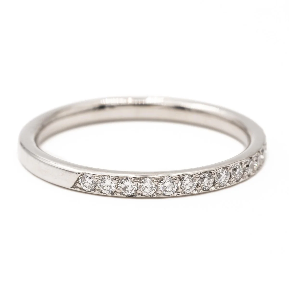 Bague Demi alliance Or blanc Diamant - Image 14