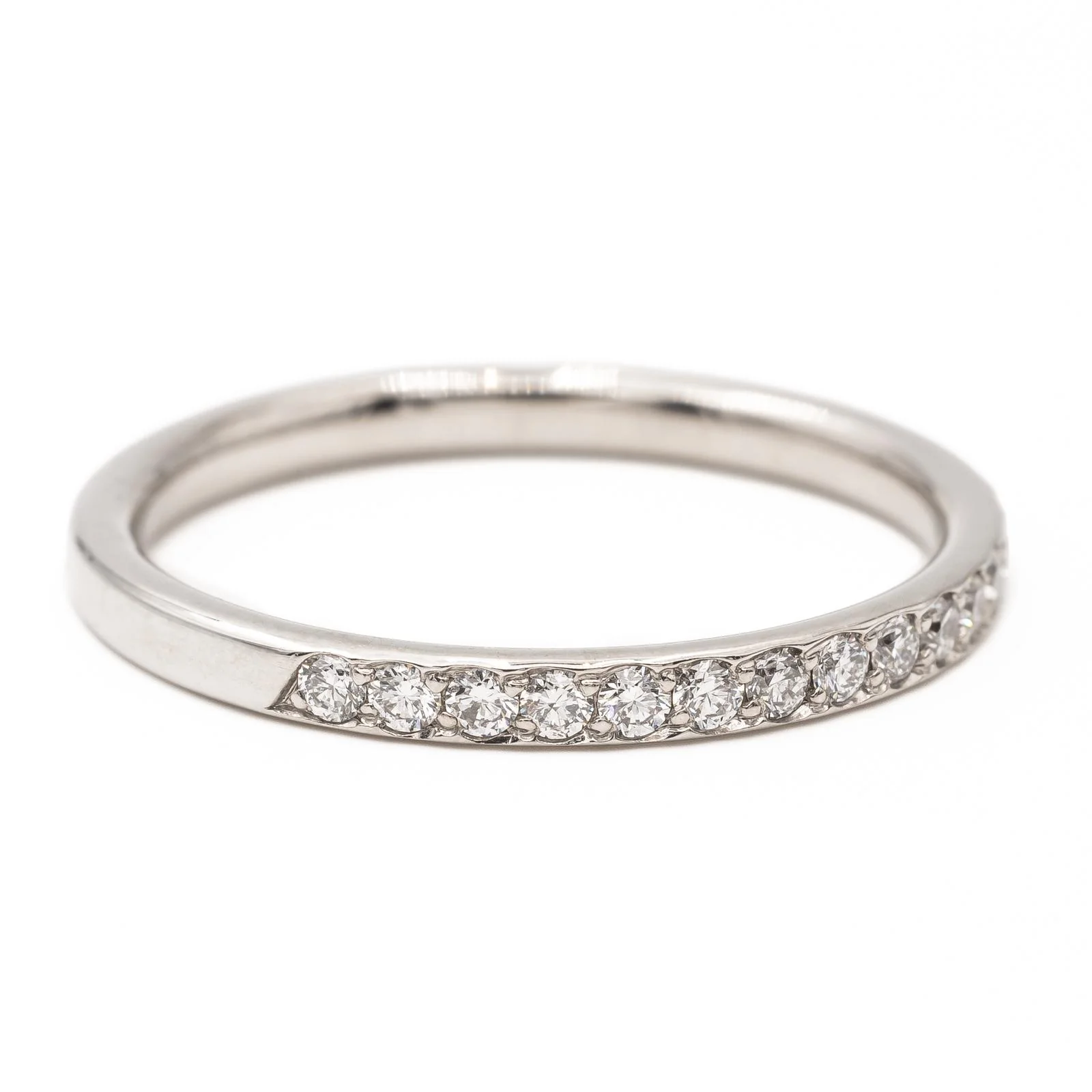 Bague Demi alliance Or blanc Diamant - Image 7