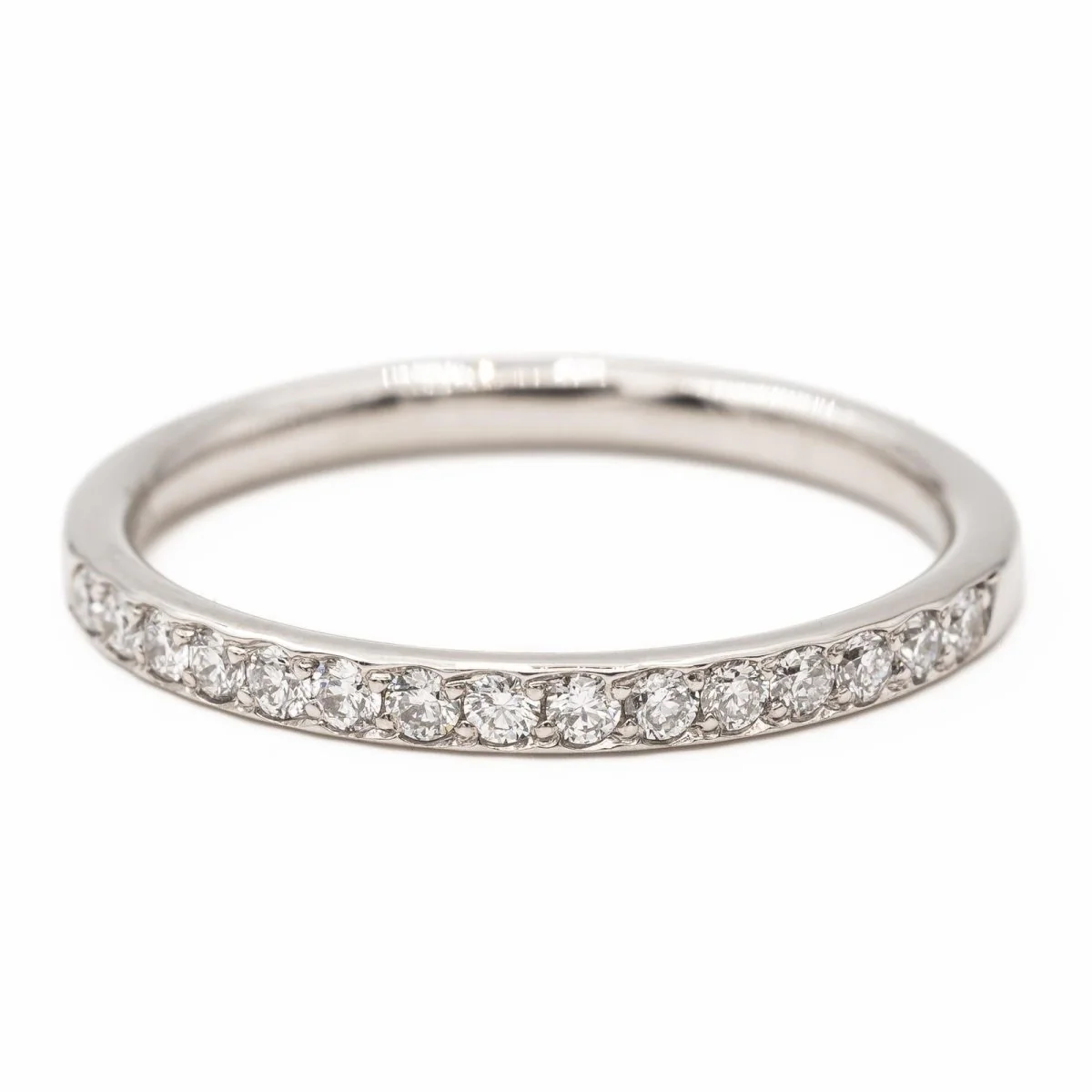 Bague Demi alliance Or blanc Diamant - Image 8