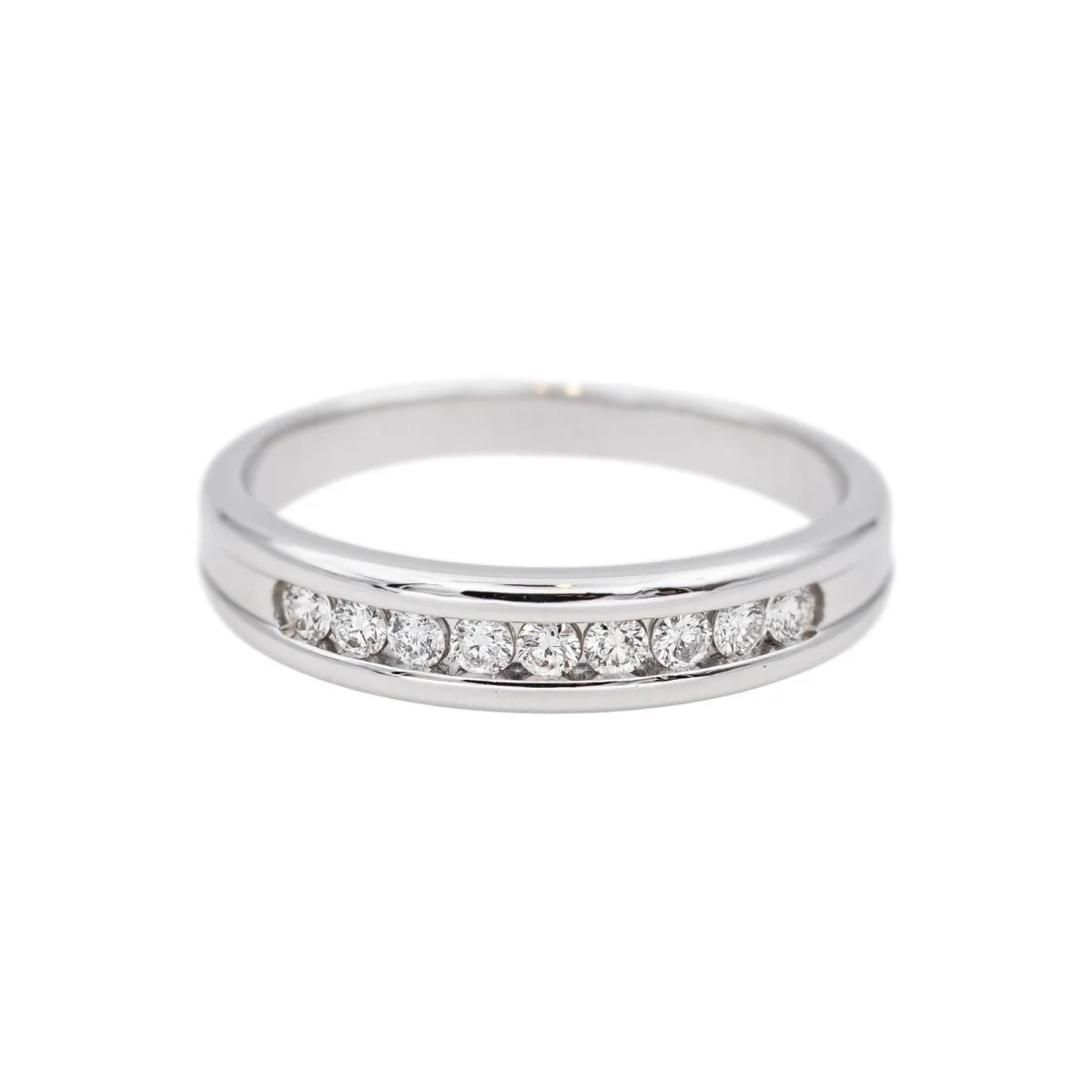 Bague Alliance en or blanc et diamants