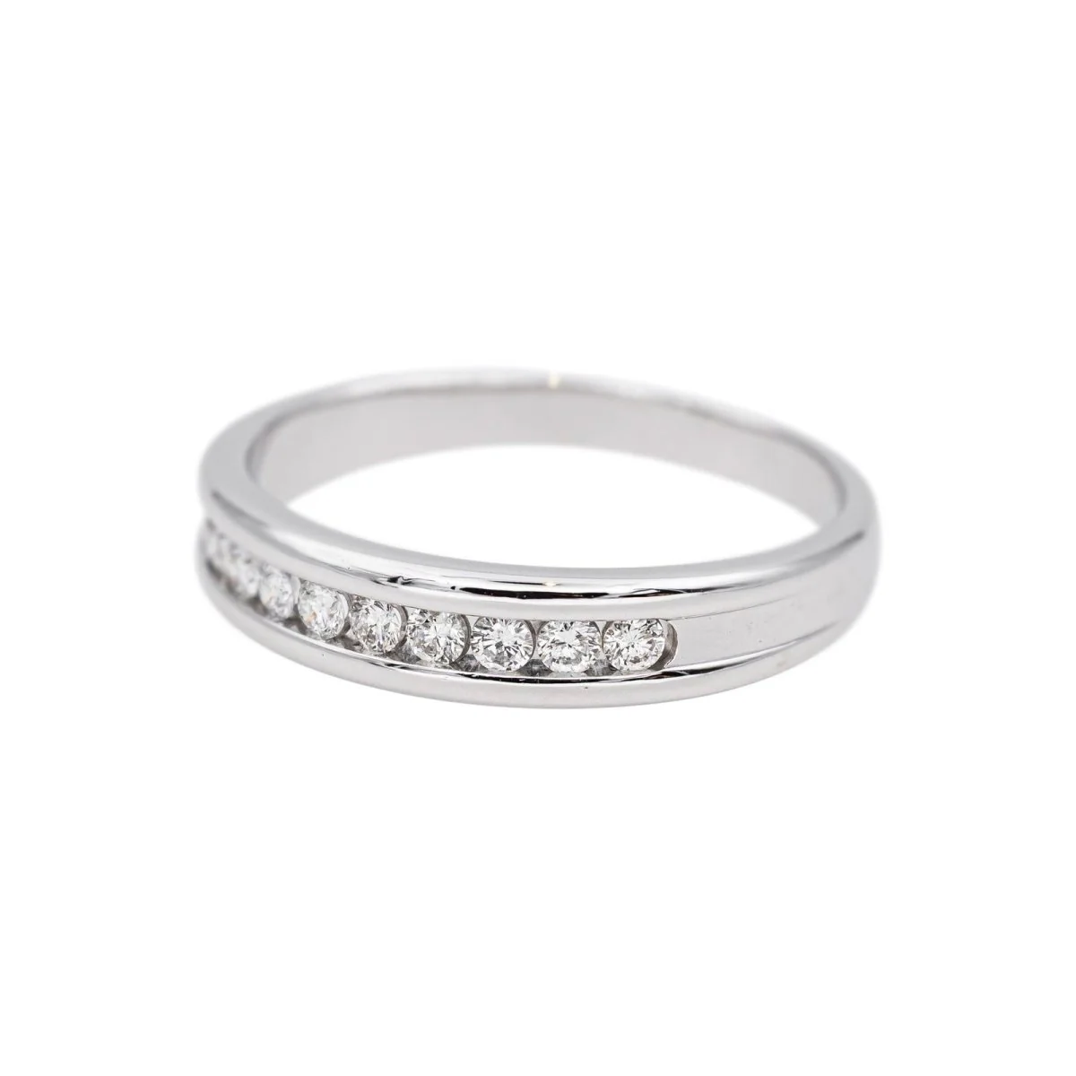 Bague Alliance en or blanc et diamants - Image 3