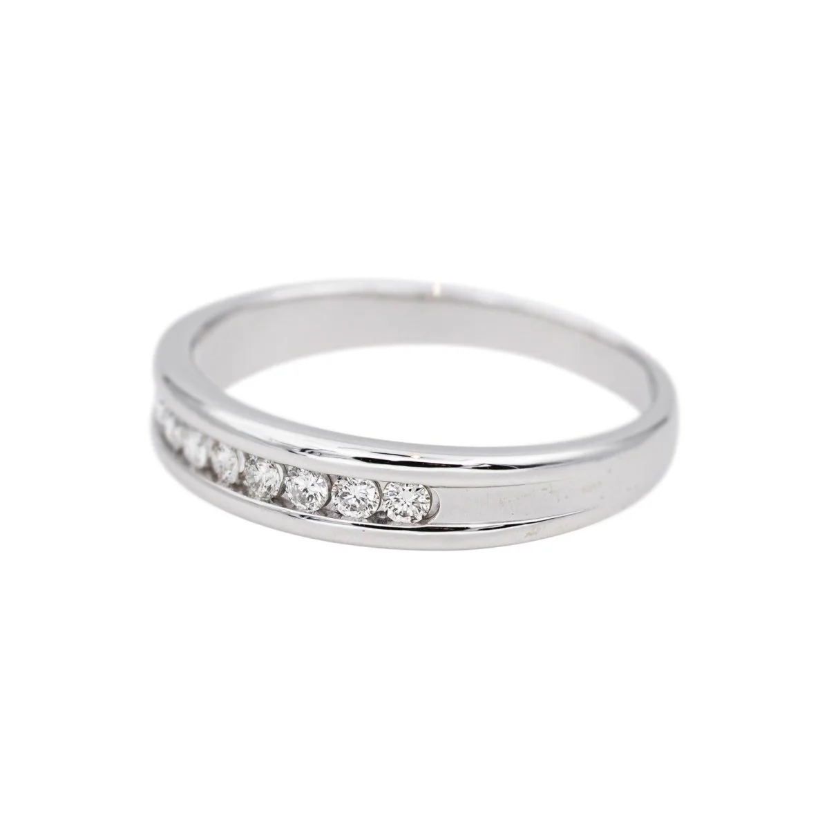 Bague Alliance en or blanc et diamants - Image 4