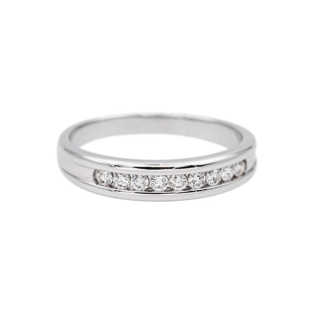 Bague Alliance en or blanc et diamants - Image 6