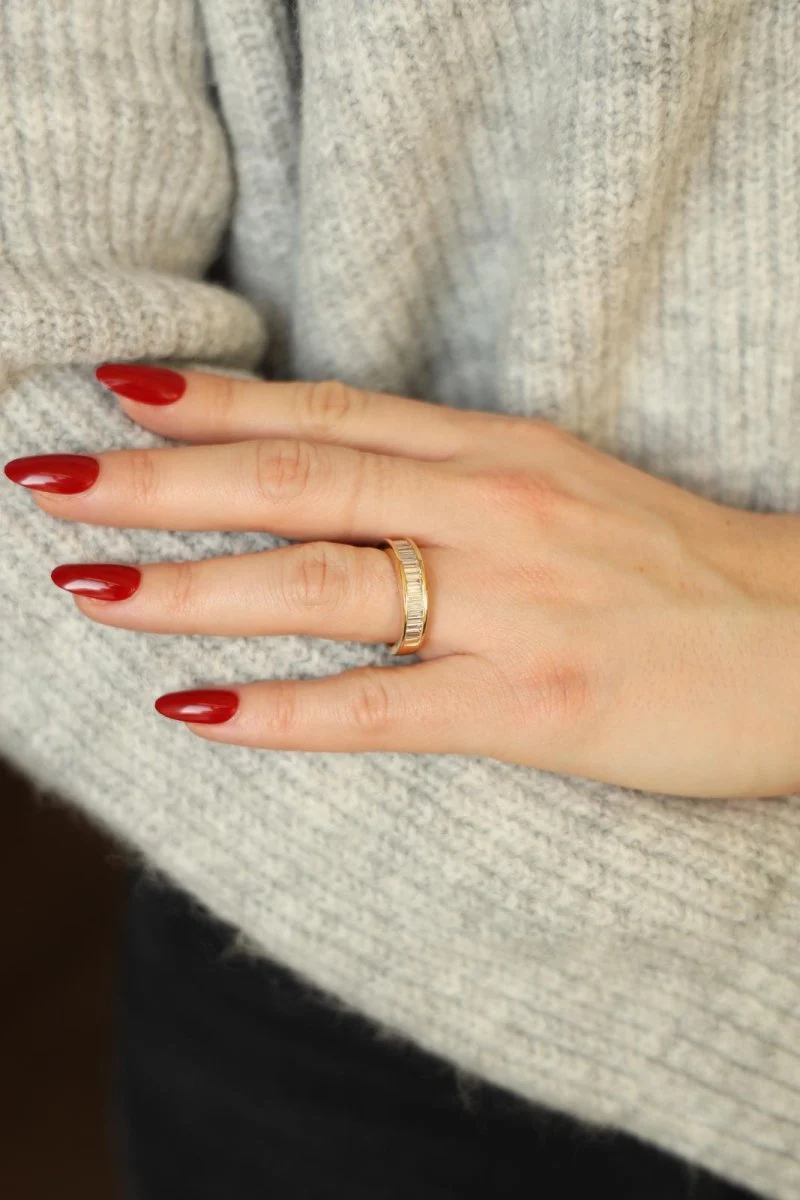 Bague Alliance en or jaune et diamants - Image 7