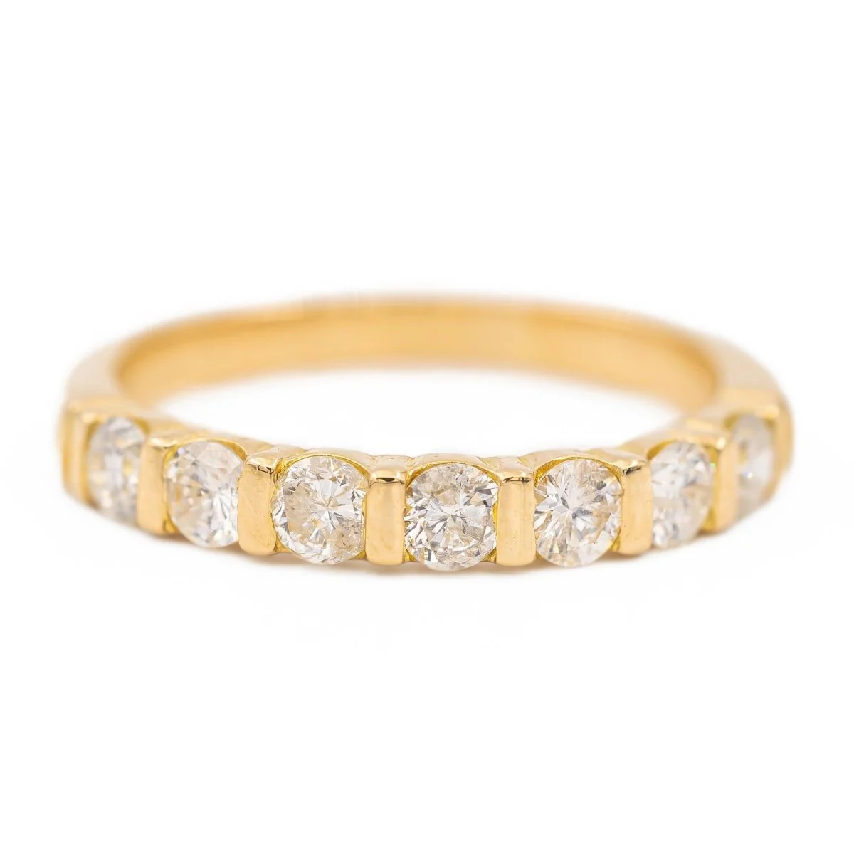 Bague demi alliance Or jaune  Diamant