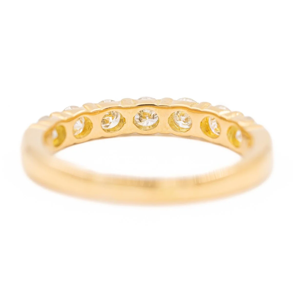 Bague demi alliance Or jaune  Diamant - Image 4