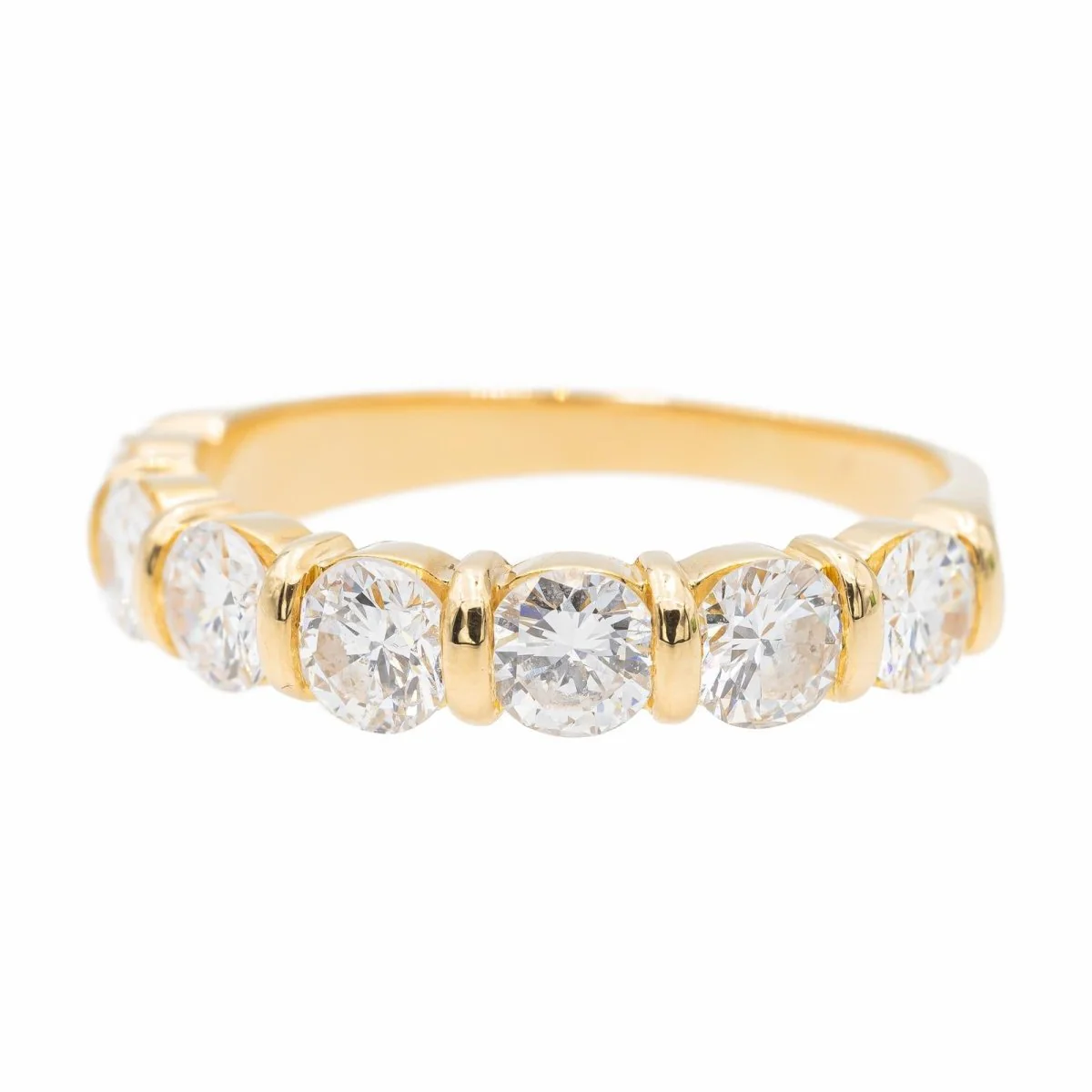 Bague Demi alliance Or jaune Diamant - Image 3
