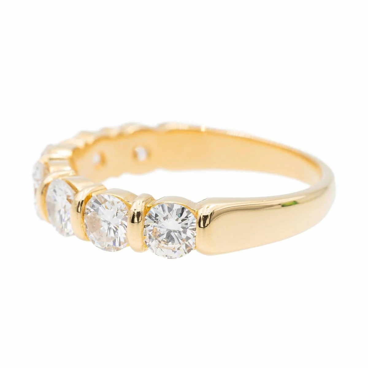 Bague Demi alliance Or jaune Diamant - Image 4