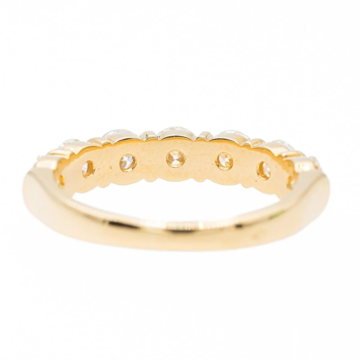 Bague Demi alliance Or jaune Diamant - Image 5