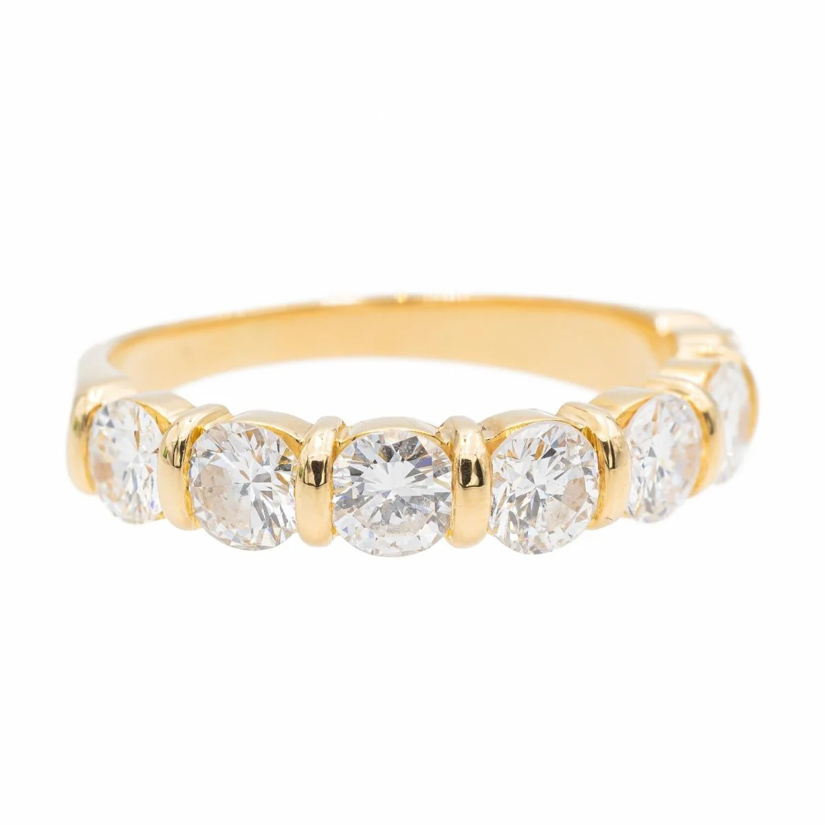 Bague Demi alliance Or jaune Diamant - Image 7