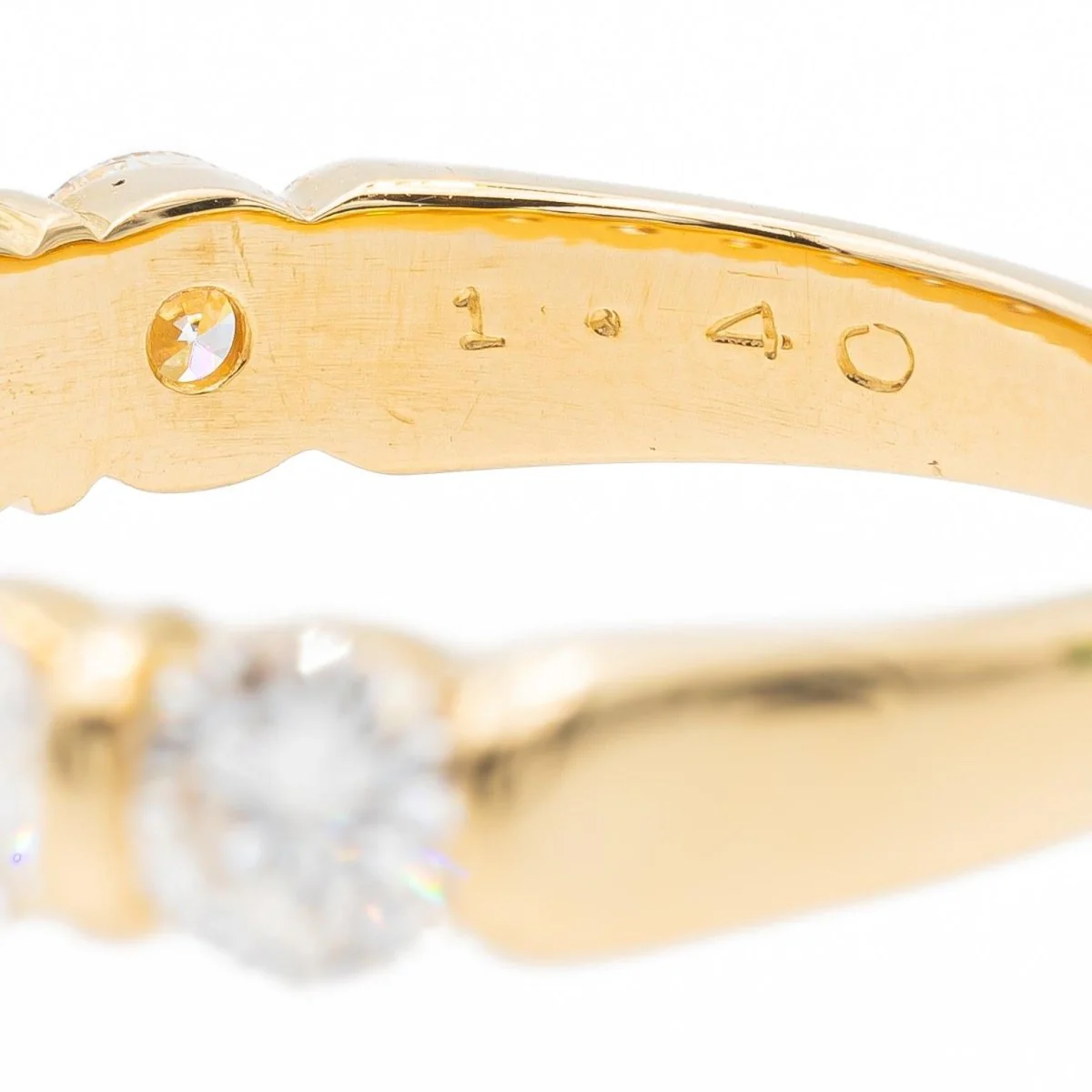 Bague Demi alliance Or jaune Diamant - Image 8