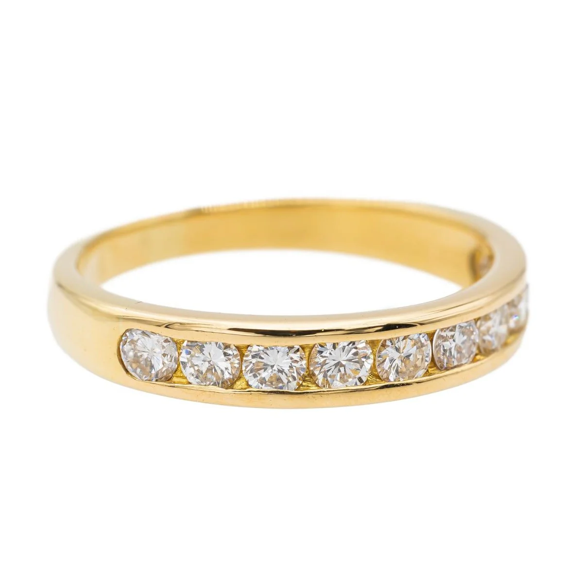 Bague Demi alliance Or jaune Diamant - Image 6