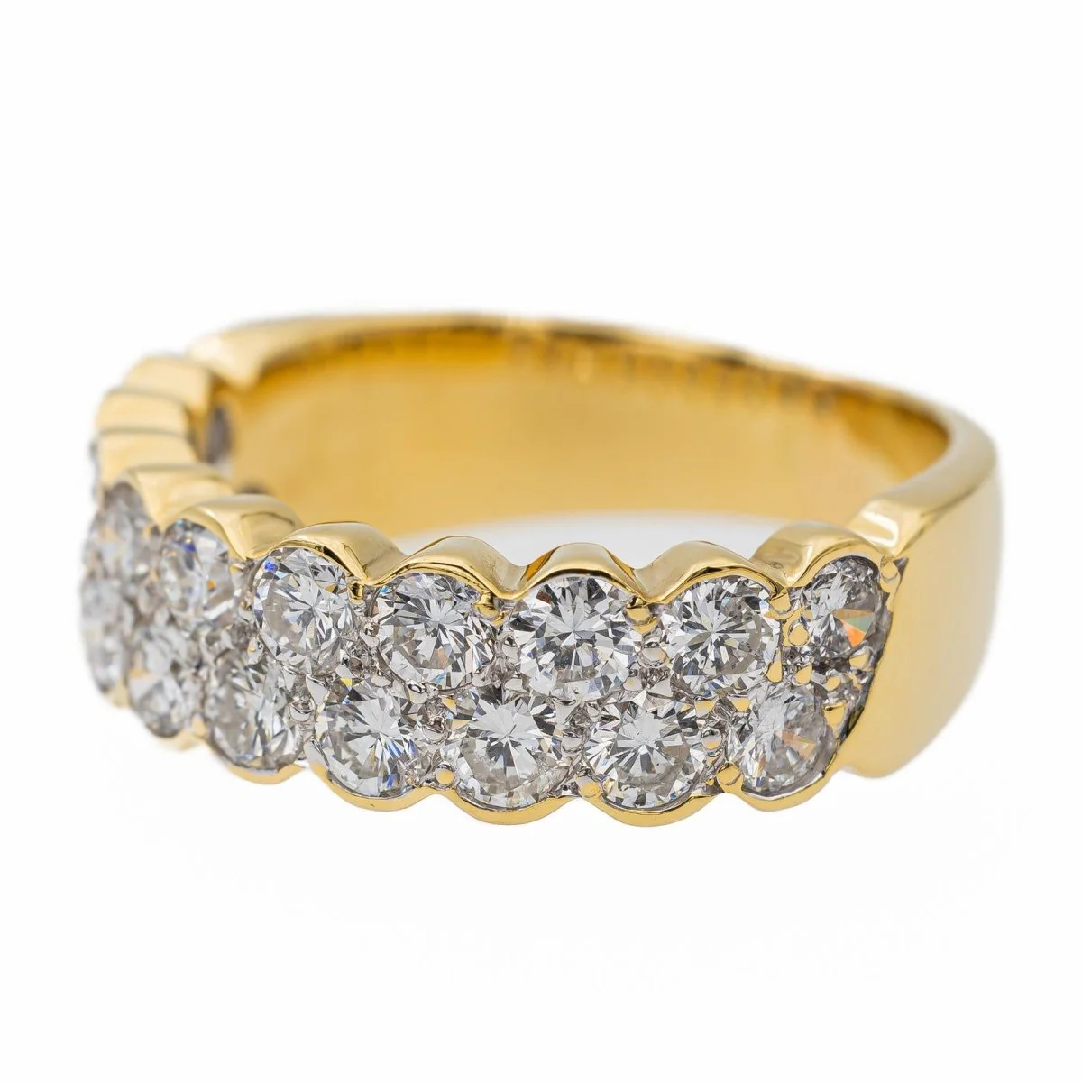 Bague Demi alliance en or jaune, blanc, et Diamant - Image 3