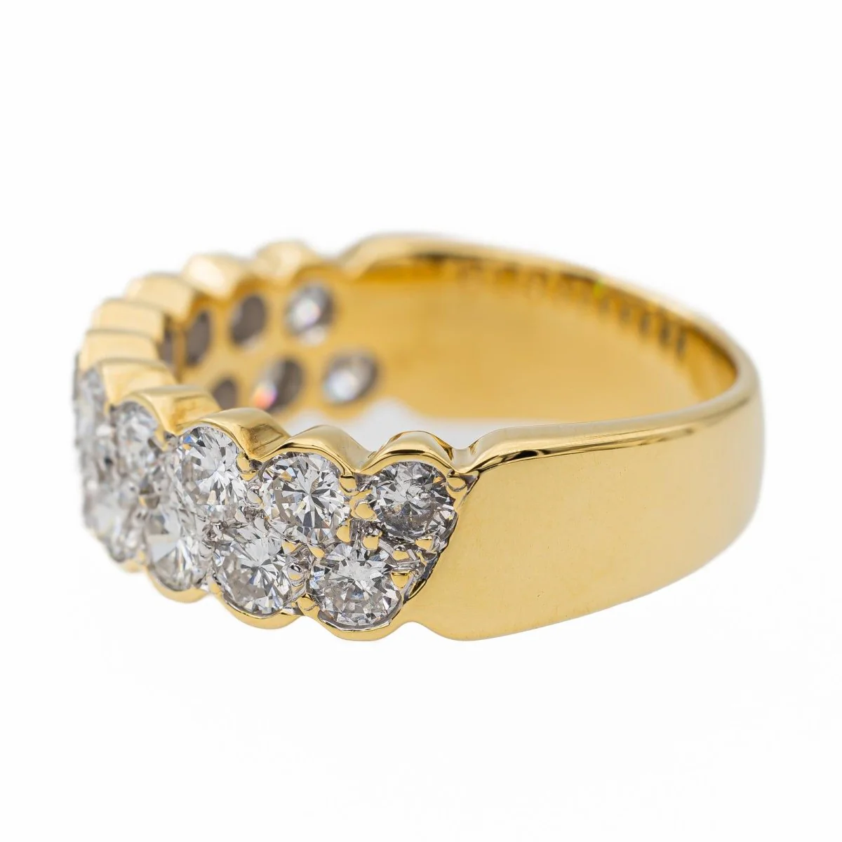 Bague Demi alliance en or jaune, blanc, et Diamant - Image 4
