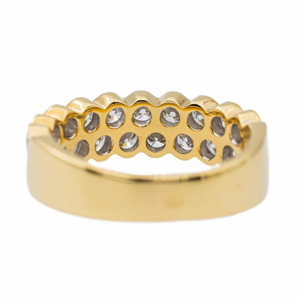 Bague Demi alliance en or jaune, blanc, et Diamant - Image 5